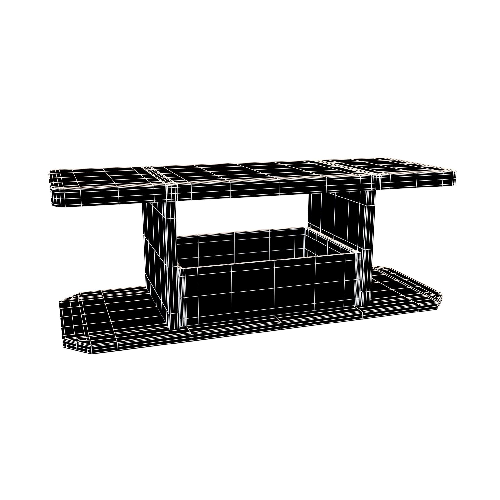 Living Room Table v1 001 Low-poly 3D model_4