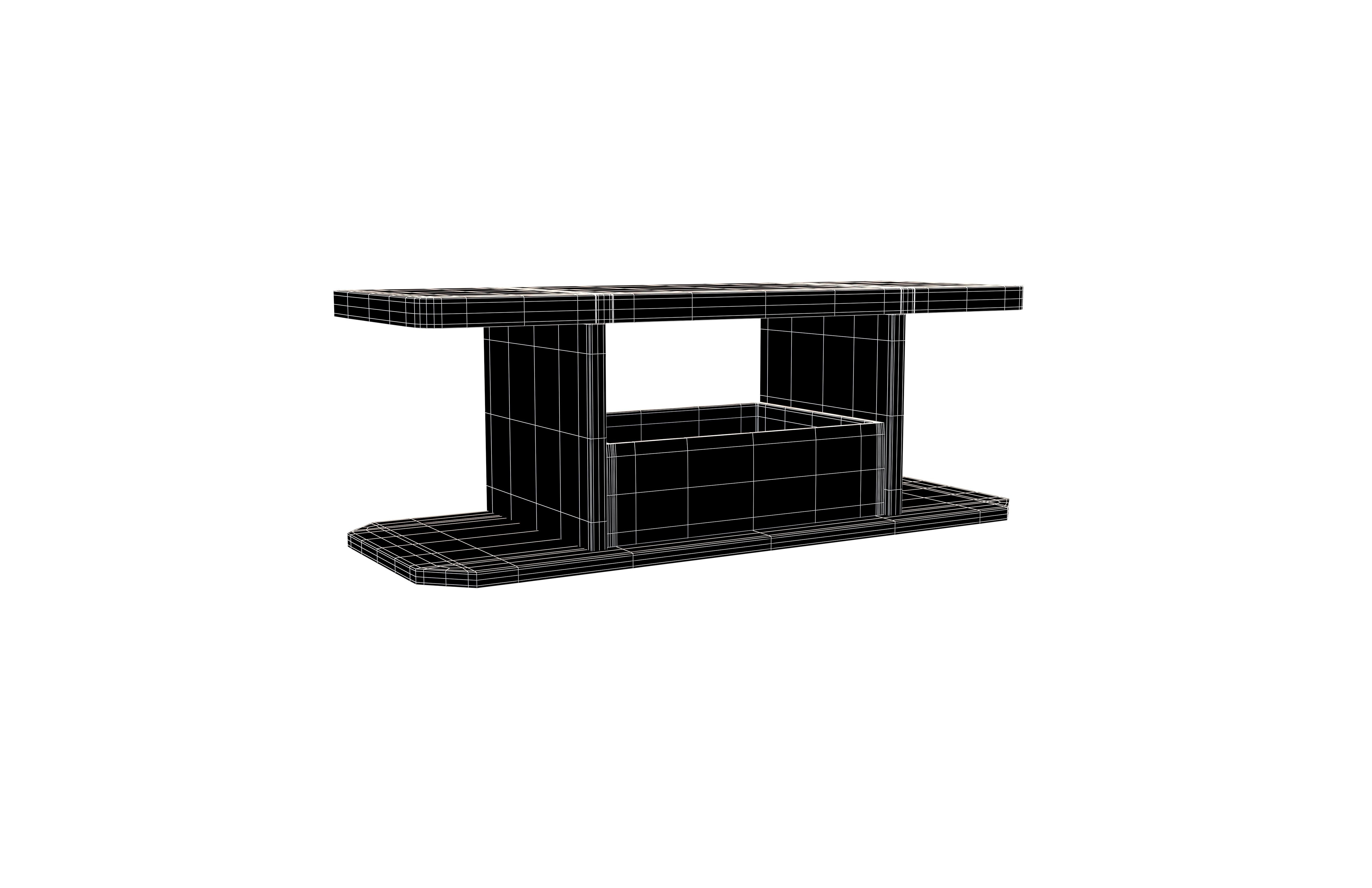 Living Room Table v1 001 Low-poly 3D model_5