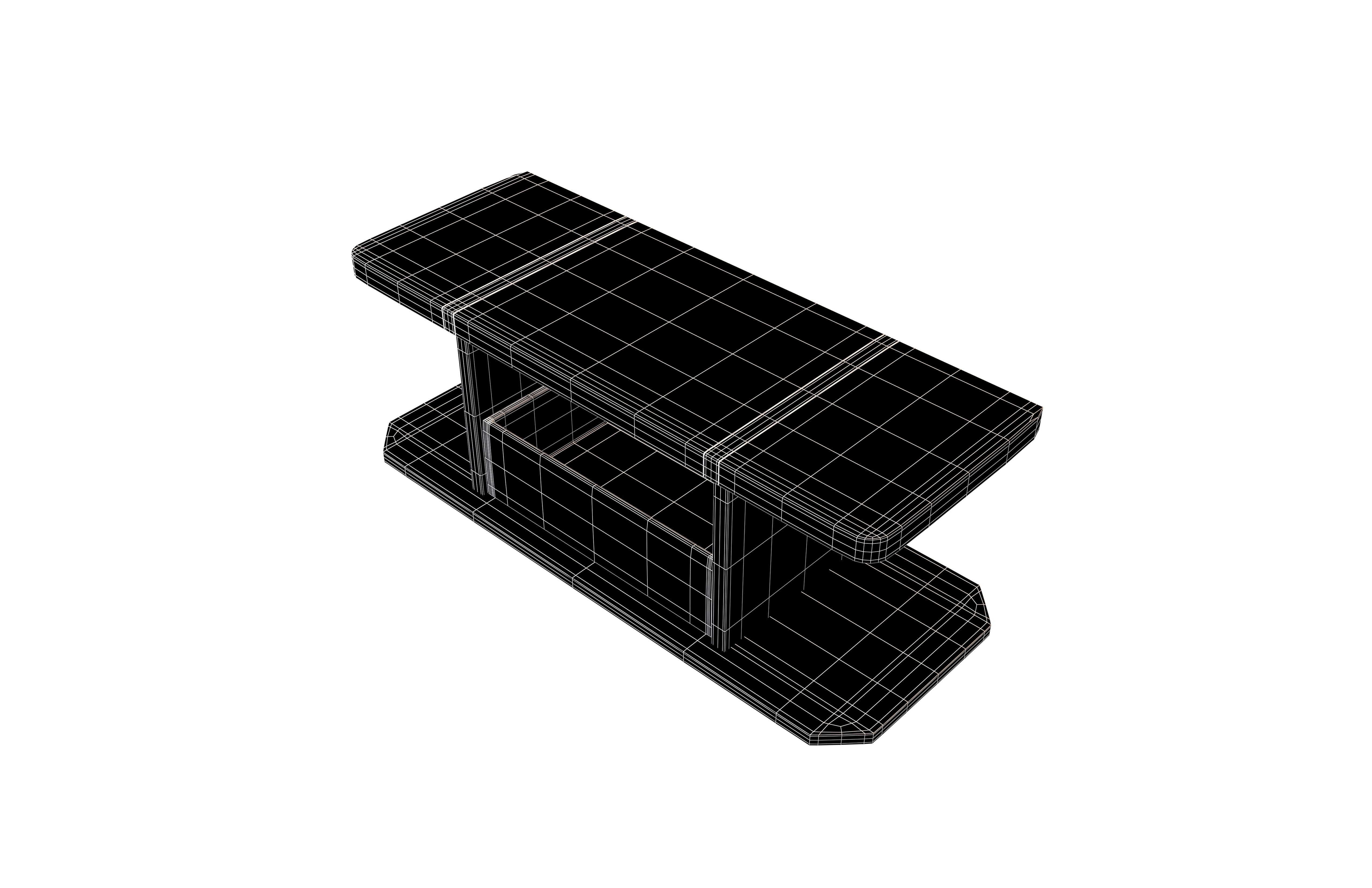 Living Room Table v1 001 Low-poly 3D model_6