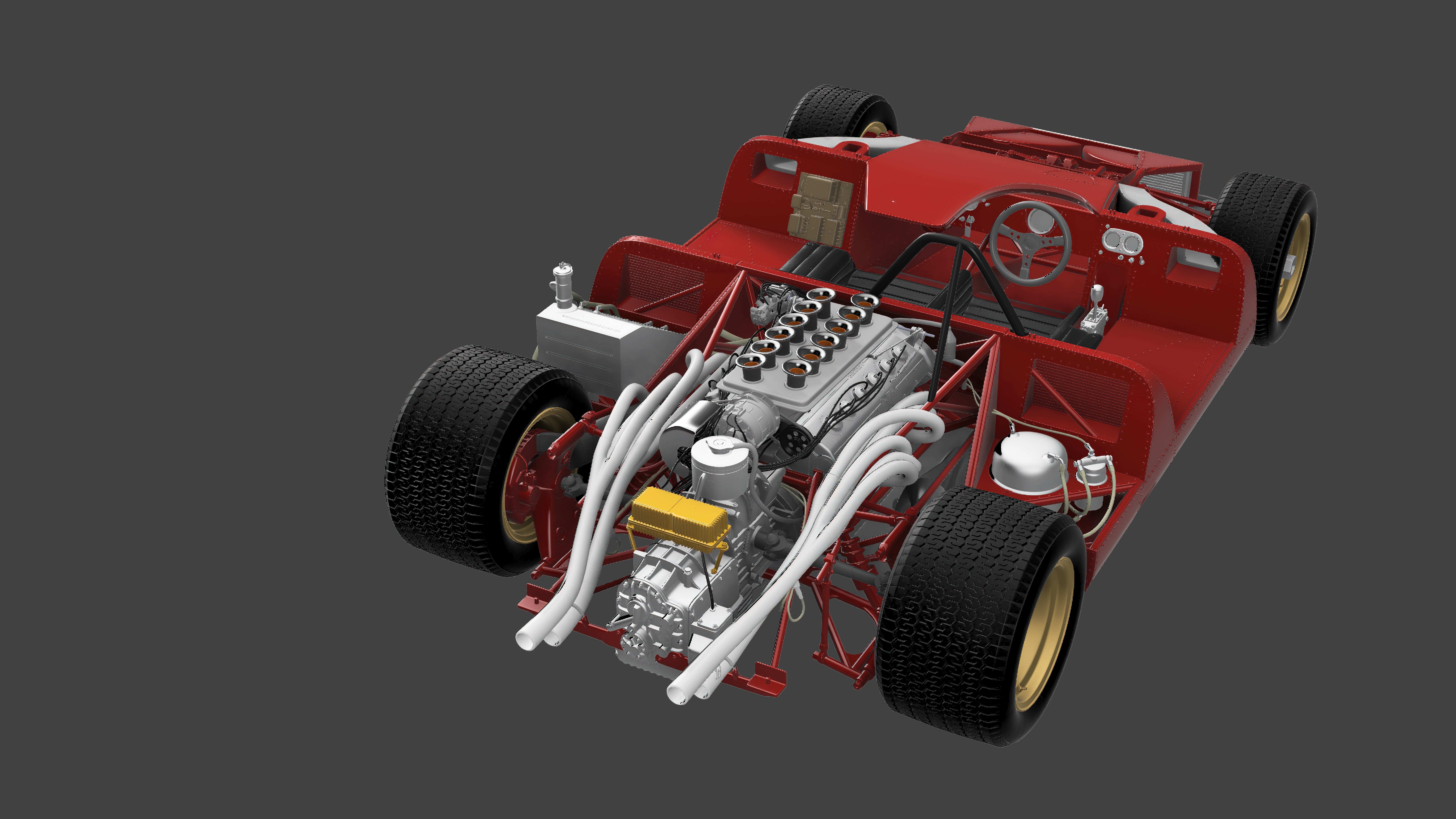 Ferrari 312 P Spyder Classic - Car Kit 3D print model_28
