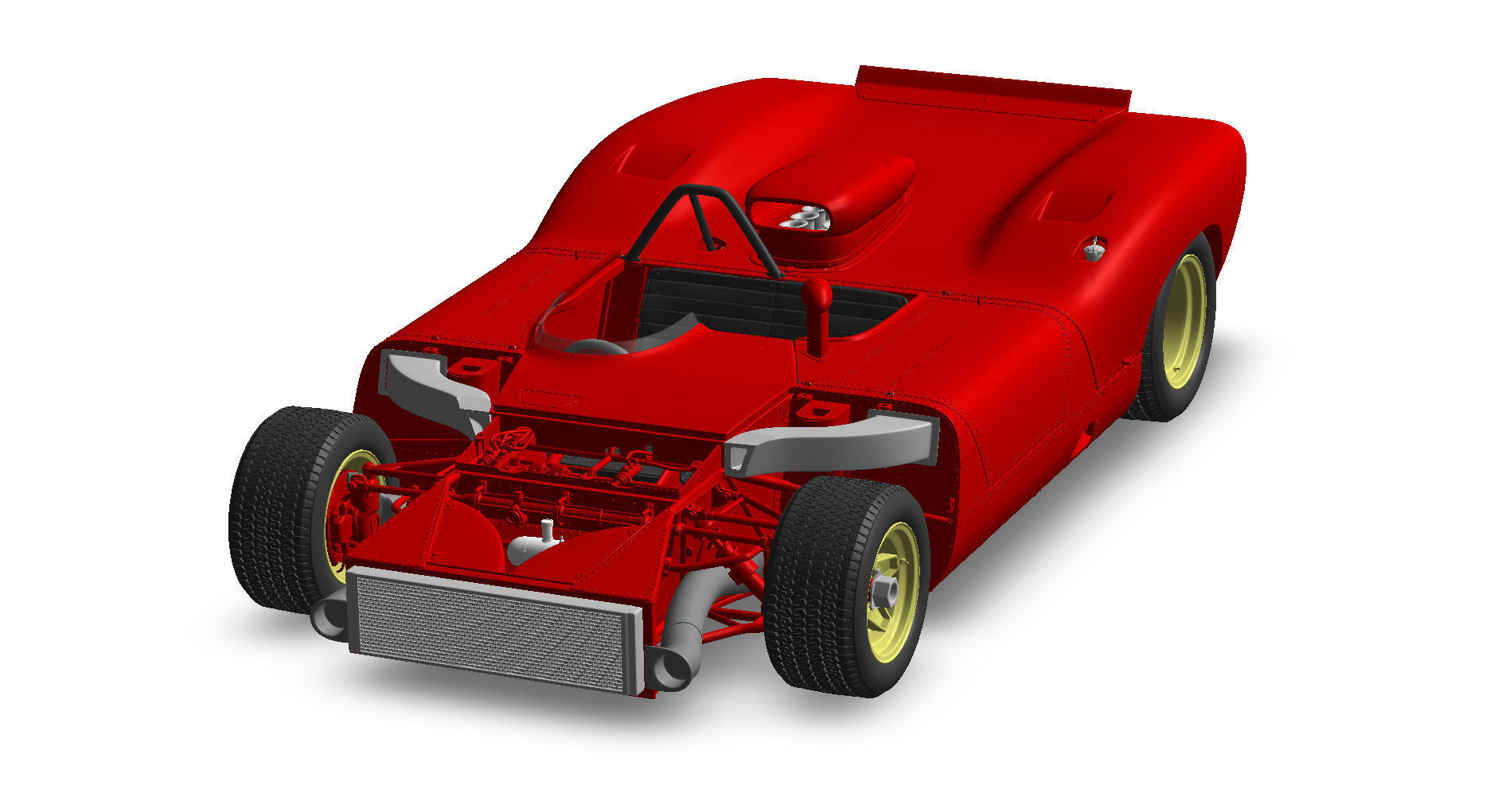 Ferrari 312 P Spyder Classic - Car Kit 3D print model_41