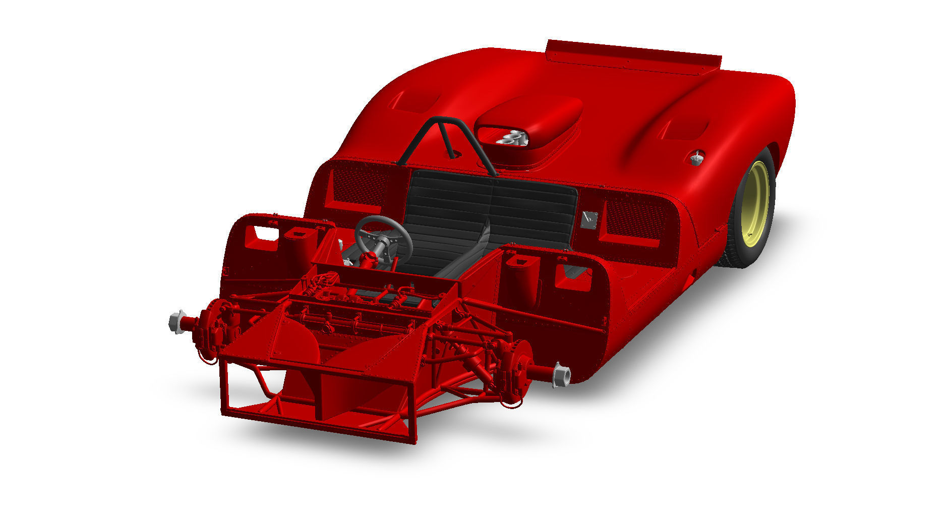 Ferrari 312 P Spyder Classic - Car Kit 3D print model_43