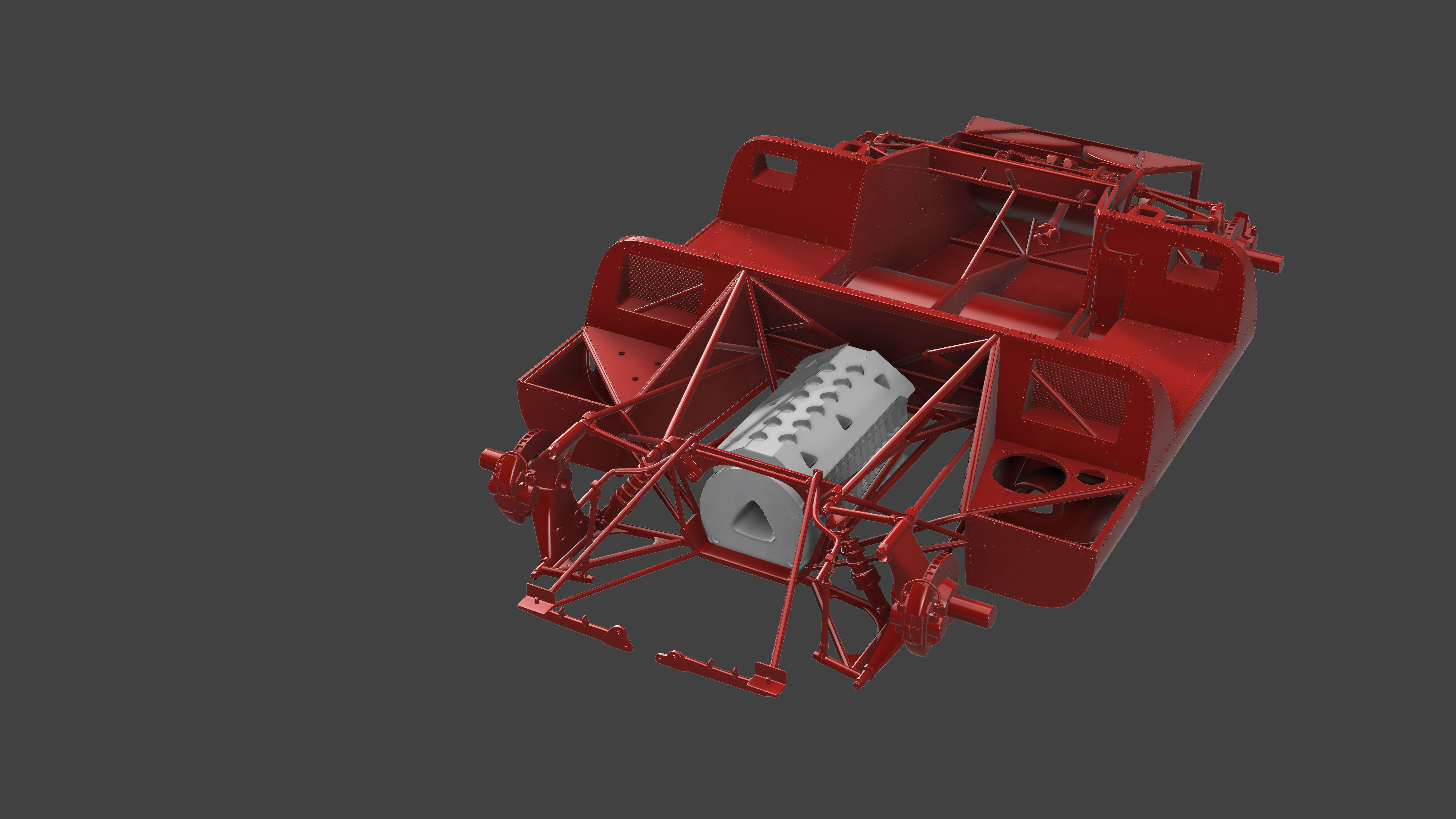 Ferrari 312 P Spyder Classic - Car Kit 3D print model_31