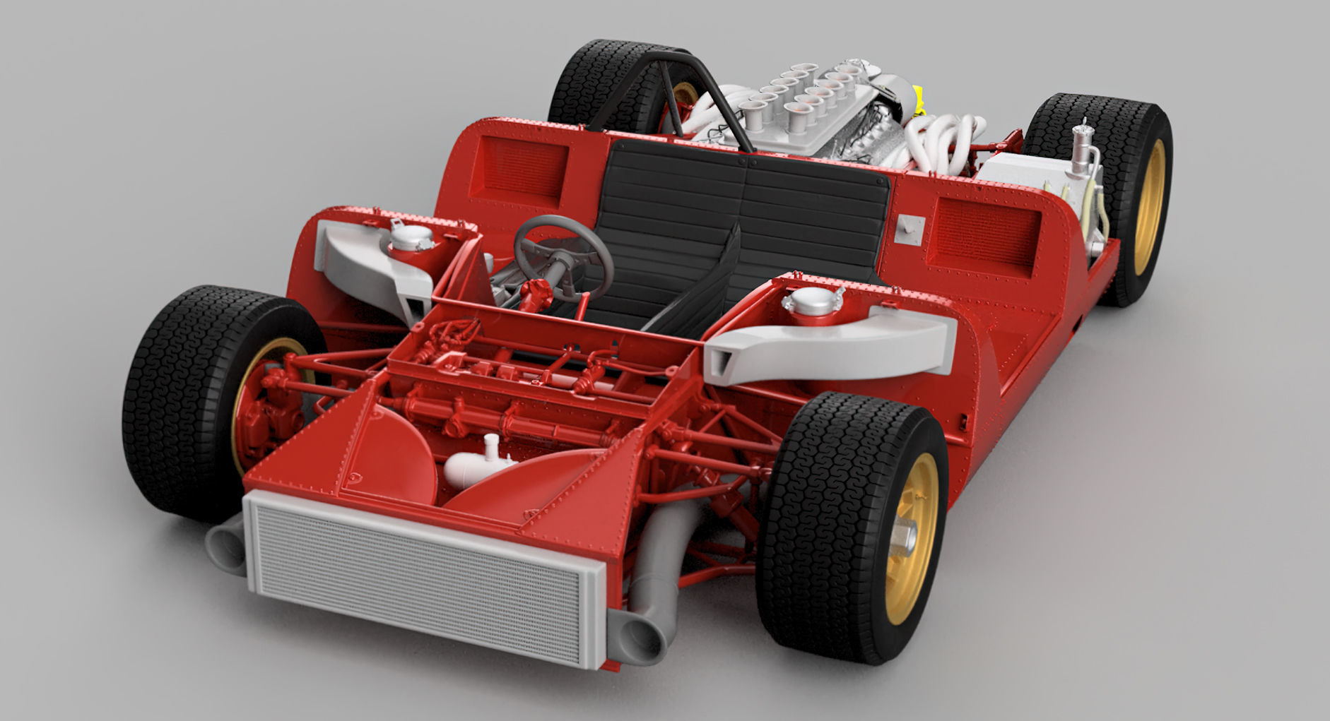 Ferrari 312 P Spyder Classic - Car Kit 3D print model_3