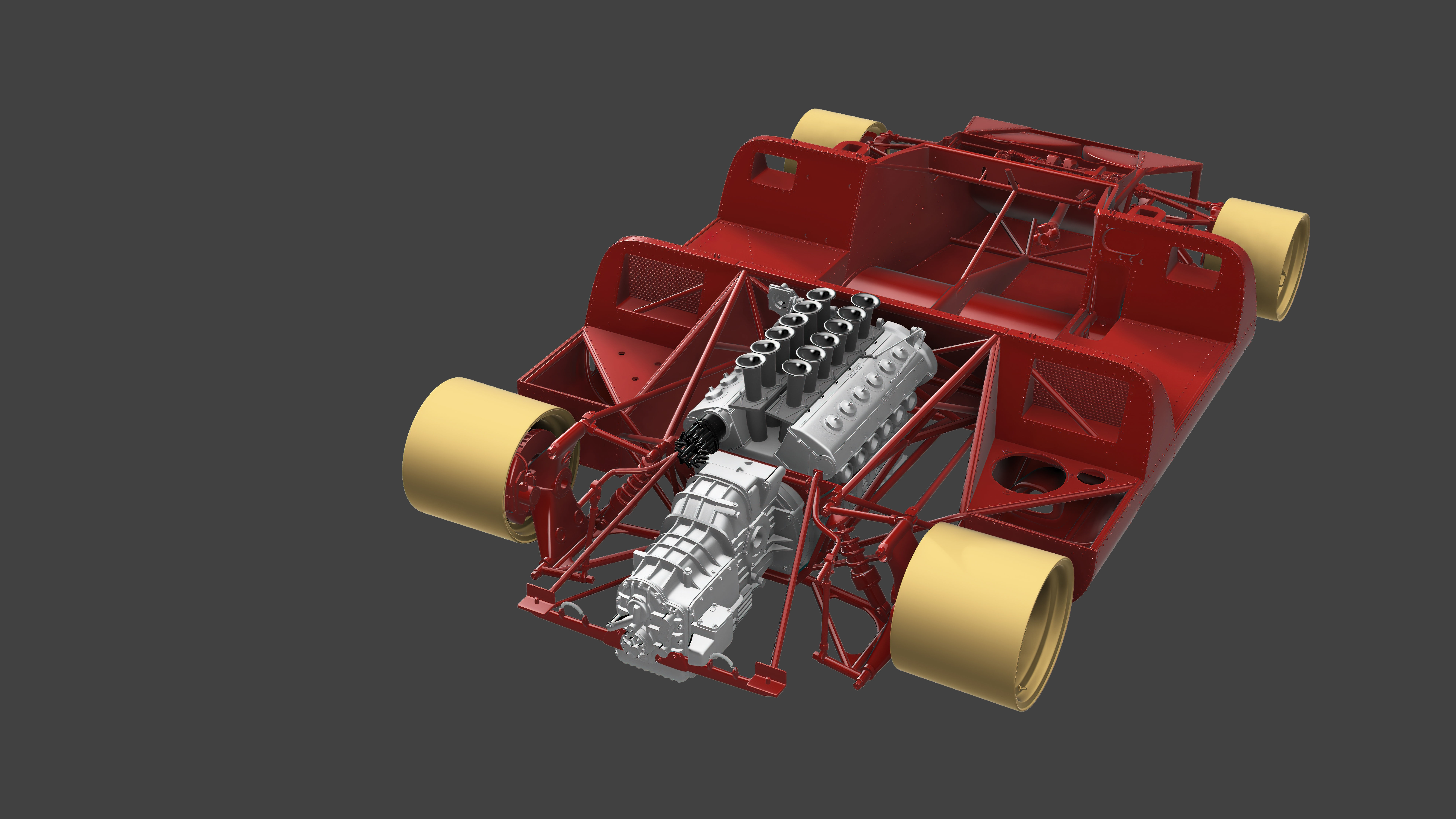 Ferrari 312 P Spyder Classic - Car Kit 3D print model_29