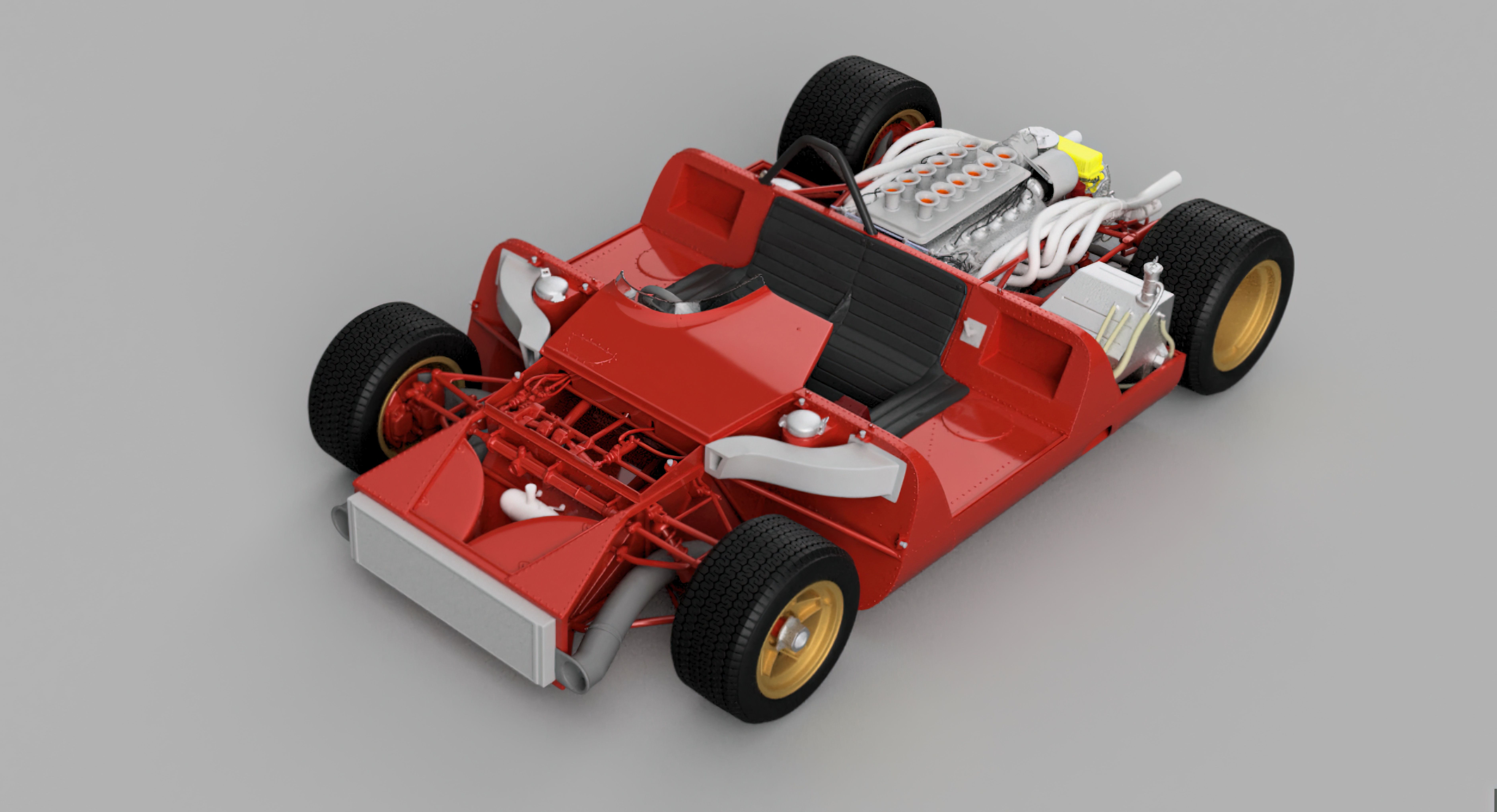Ferrari 312 P Spyder Classic - Car Kit 3D print model_6