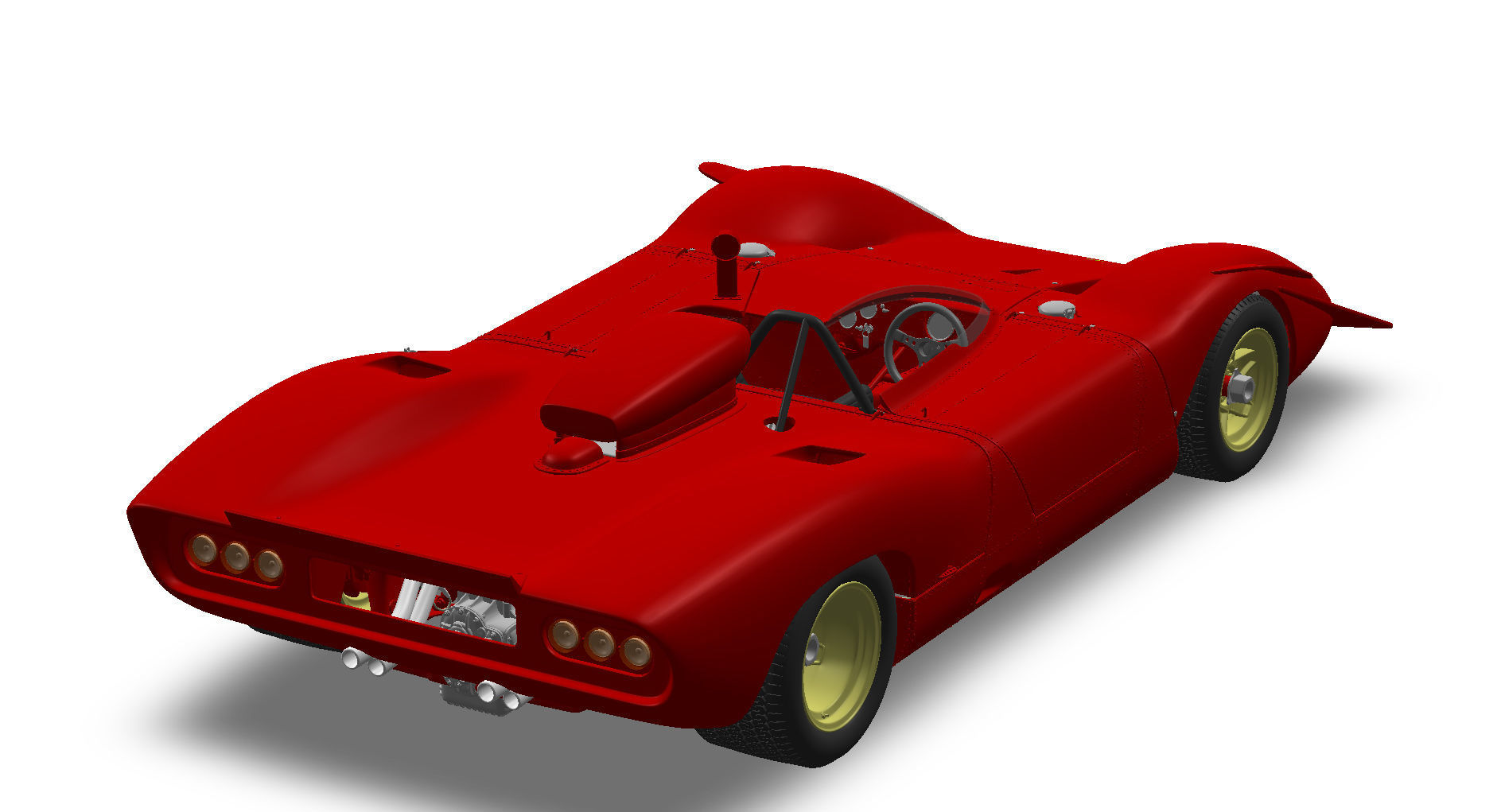 Ferrari 312 P Spyder Classic - Car Kit 3D print model_44