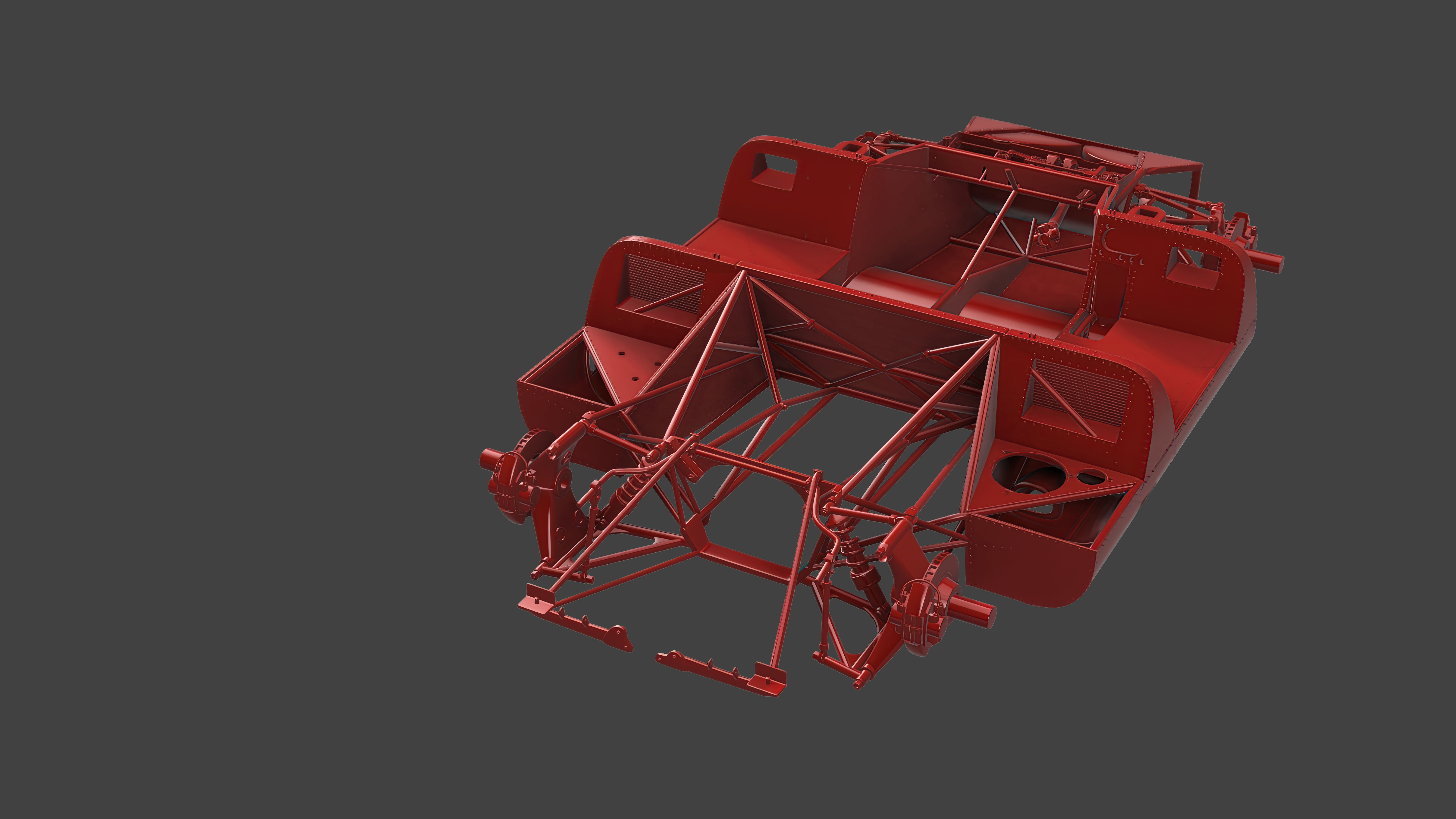 Ferrari 312 P Spyder Classic - Car Kit 3D print model_32