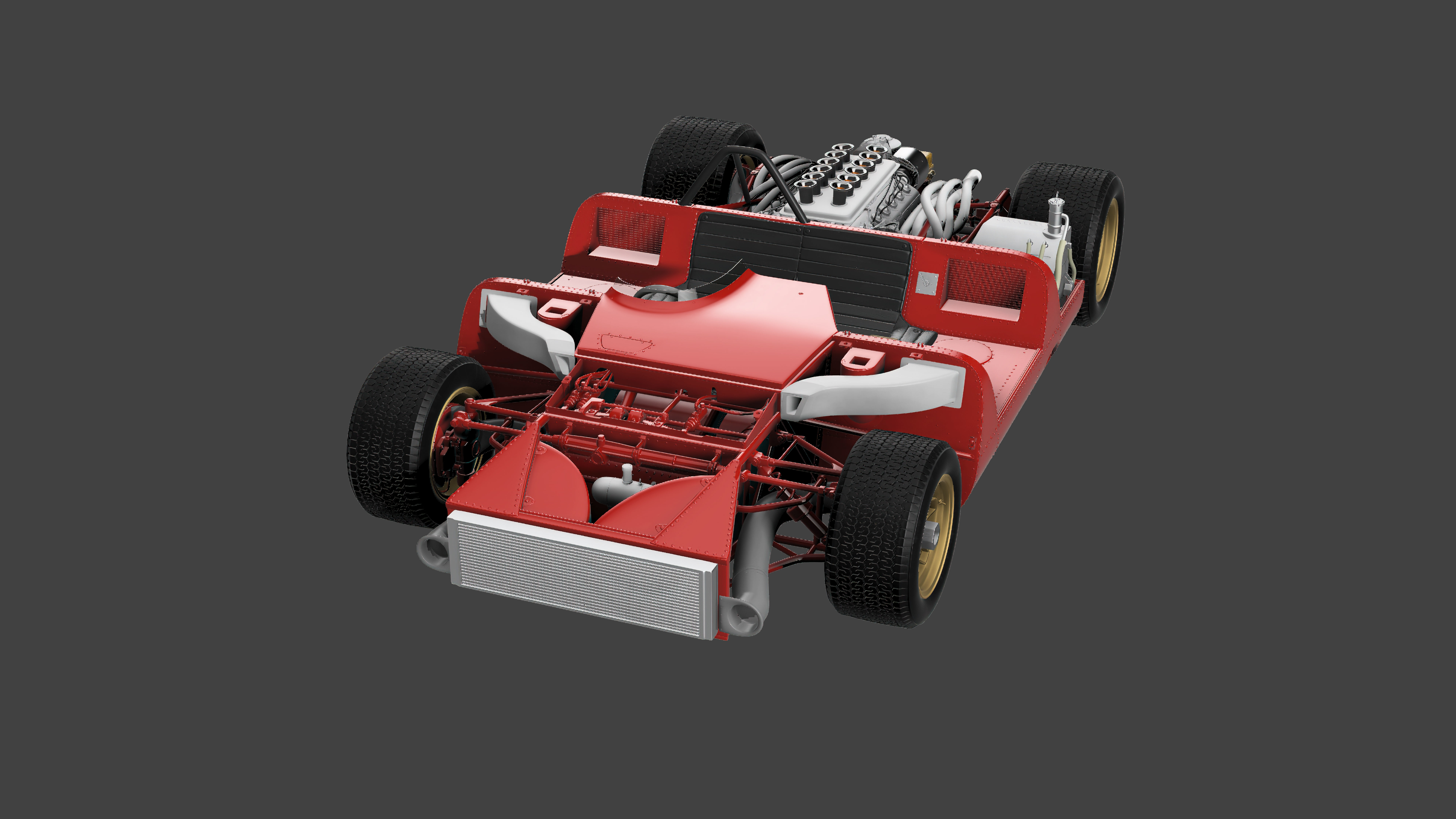 Ferrari 312 P Spyder Classic - Car Kit 3D print model_23