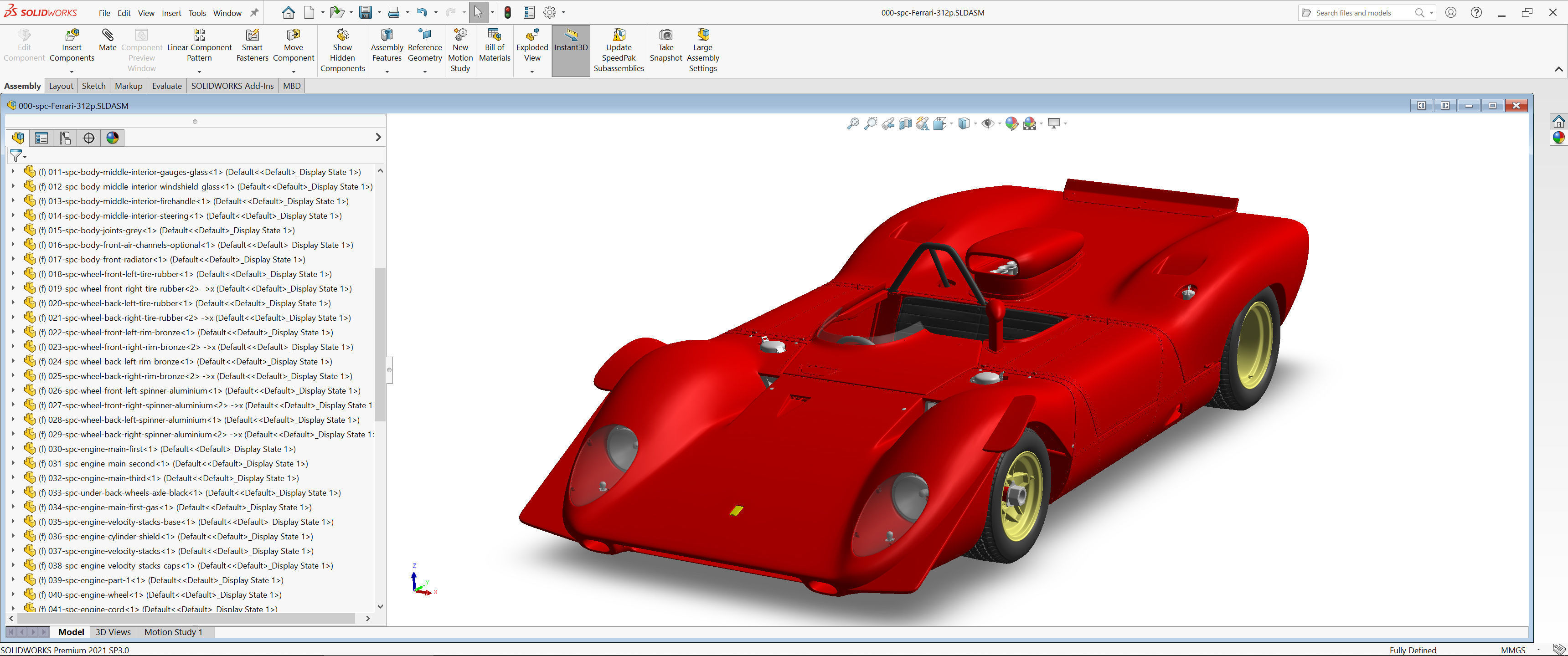 Ferrari 312 P Spyder Classic - Car Kit 3D print model_35