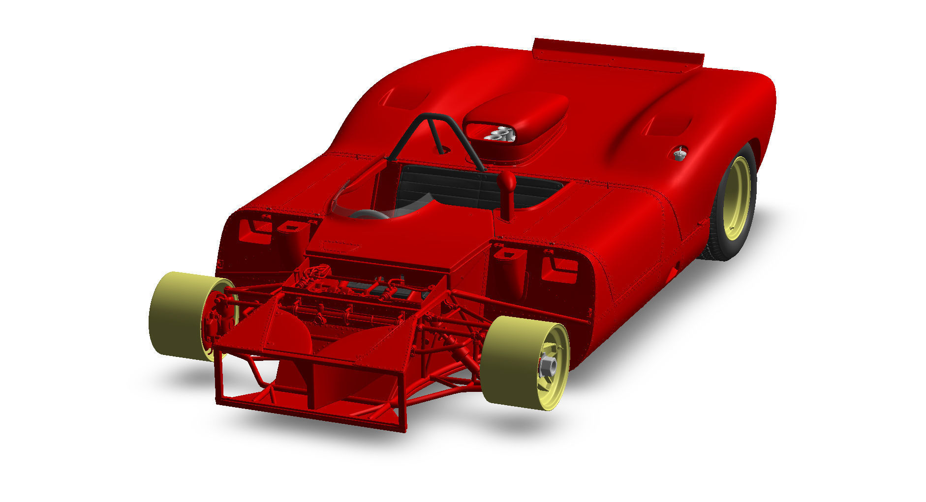 Ferrari 312 P Spyder Classic - Car Kit 3D print model_42