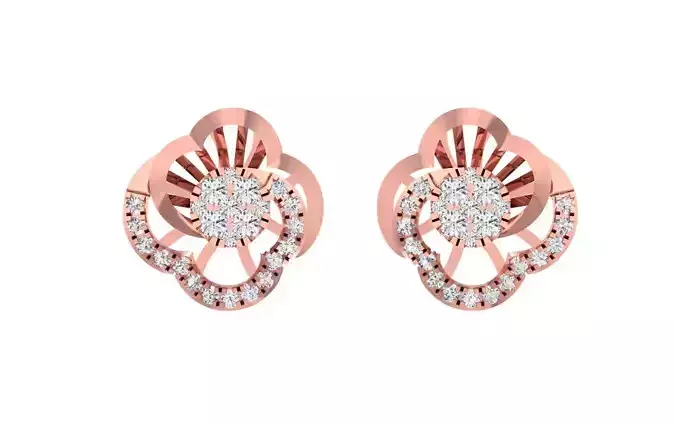Women Stud Earrings 3dm STL OBJ FBX Renders Details 3D print model