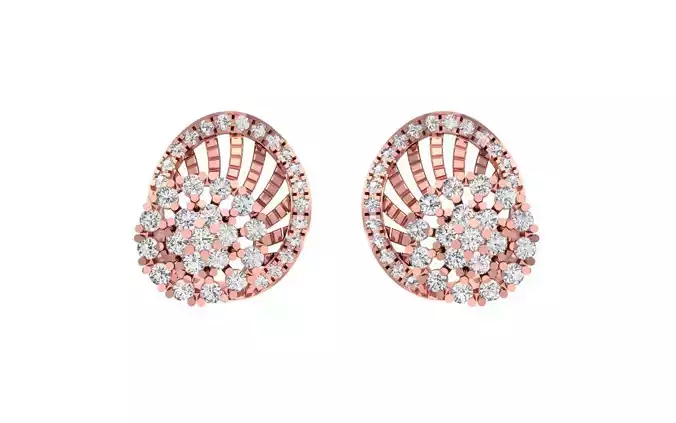 Women Stud Earrings 3dm STL OBJ FBX Renders Details 3D print model