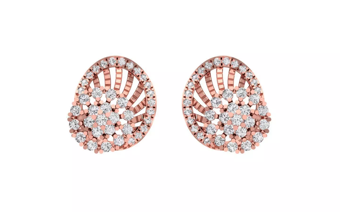 Women Stud Earrings 3dm STL OBJ FBX Renders Details 3D print model_0