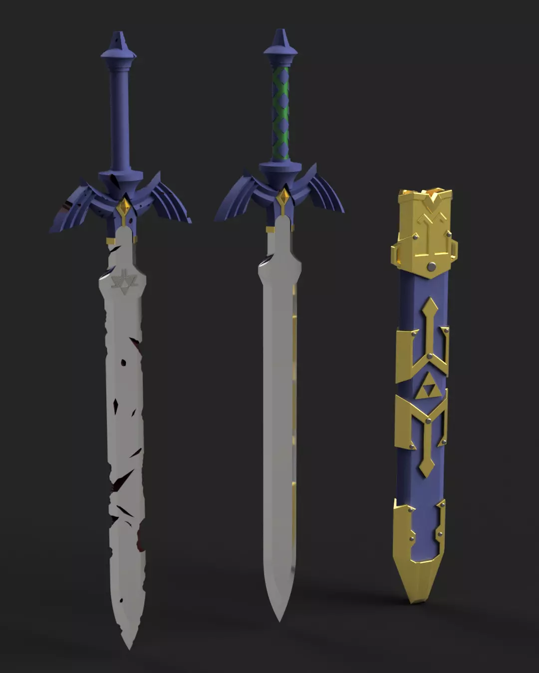 Legend of Zelda Tears of The Kingdom - Master Sword and Scabbard 3D print model