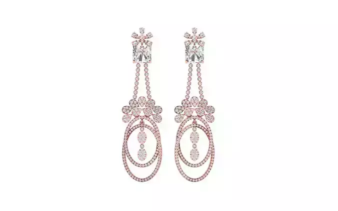 Women Drop  Earrings 3dm STL OBJ FBX Renders Details