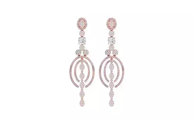 Women Drop  Earrings 3dm STL OBJ FBX Renders Details