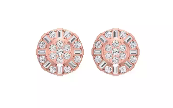 Women Stud Earrings 3dm STL OBJ FBX Renders Details 3D print model