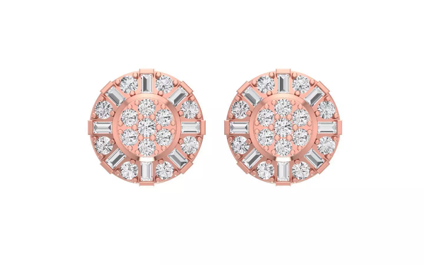 Women Stud Earrings 3dm STL OBJ FBX Renders Details 3D print model_0