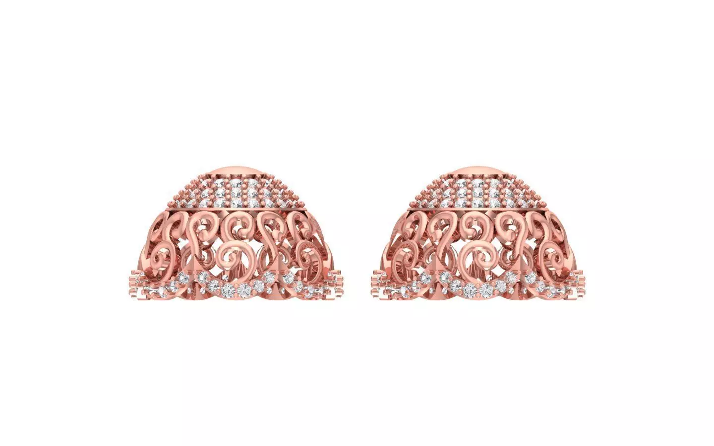 Women Earrings 3dm STL OBJ FBX Renders Details 3D print model_0