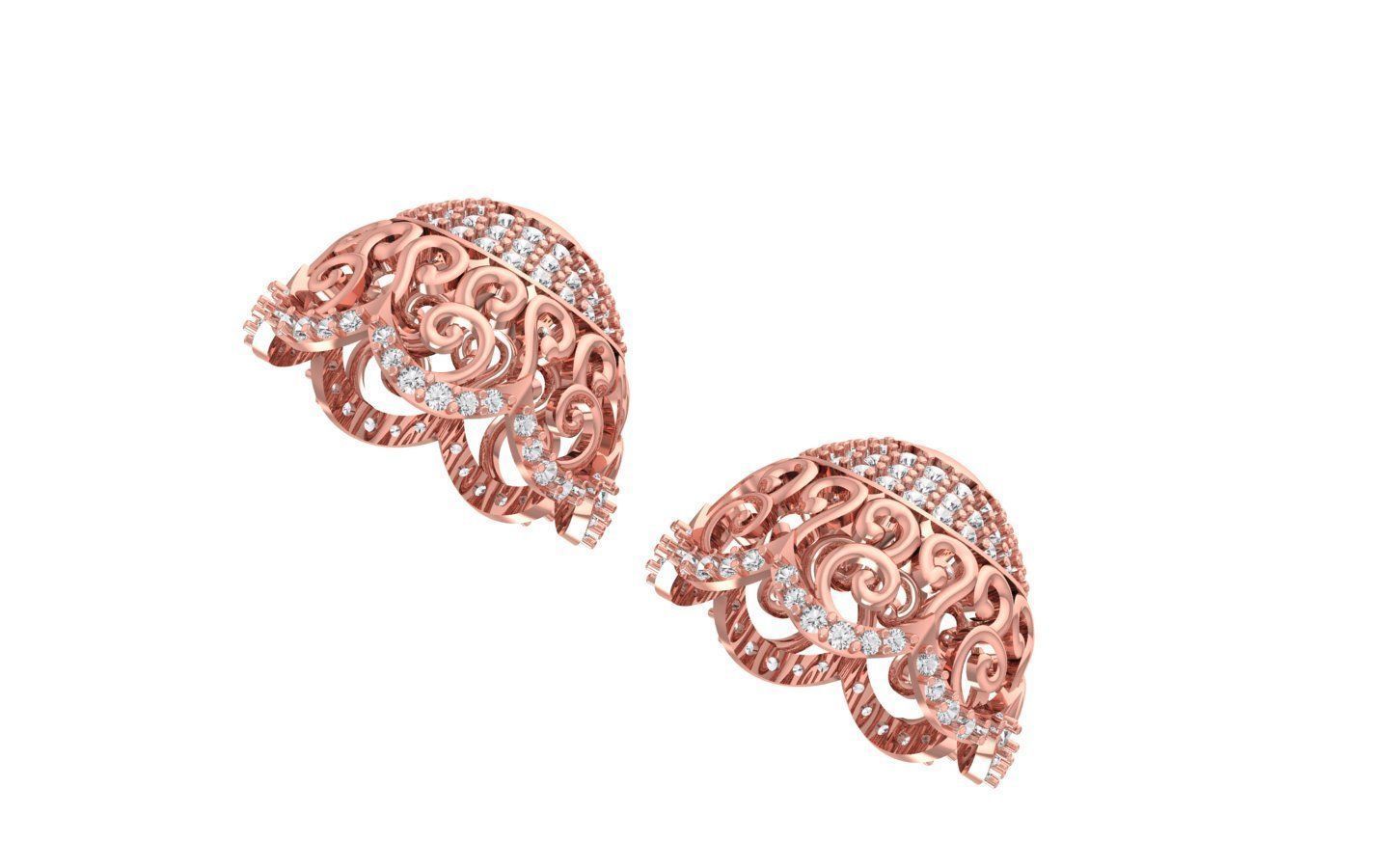 Women Earrings 3dm STL OBJ FBX Renders Details 3D print model_1