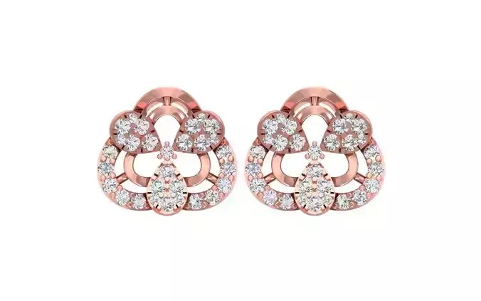Women Stud Earrings 3dm STL OBJ FBX Renders Details 3D print model