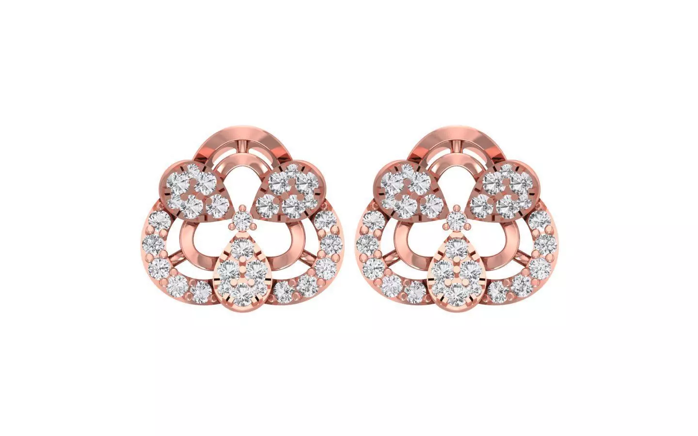 Women Stud Earrings 3dm STL OBJ FBX Renders Details 3D print model_0