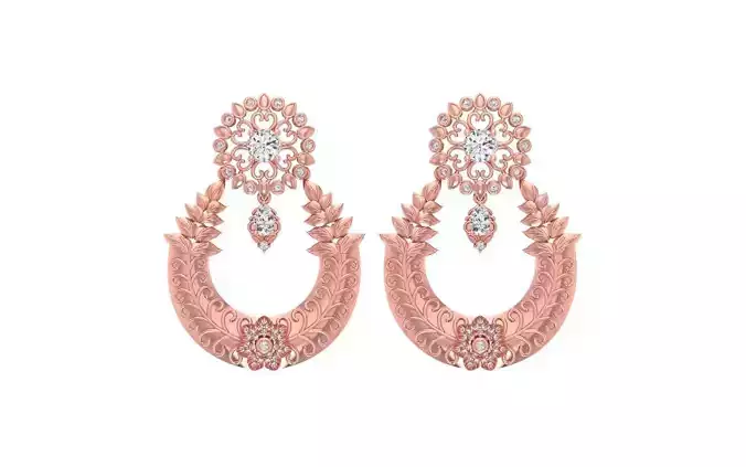 Women Earrings 3dm STL OBJ FBX Renders Details 3D print model