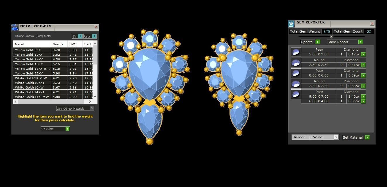 Women Earrings 3dm STL OBJ FBX Renders Details 3D print model_3