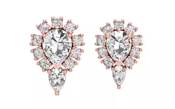Women Earrings 3dm STL OBJ FBX Renders Details 3D print model