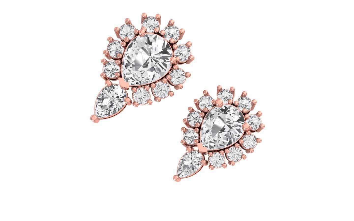 Women Earrings 3dm STL OBJ FBX Renders Details 3D print model_1