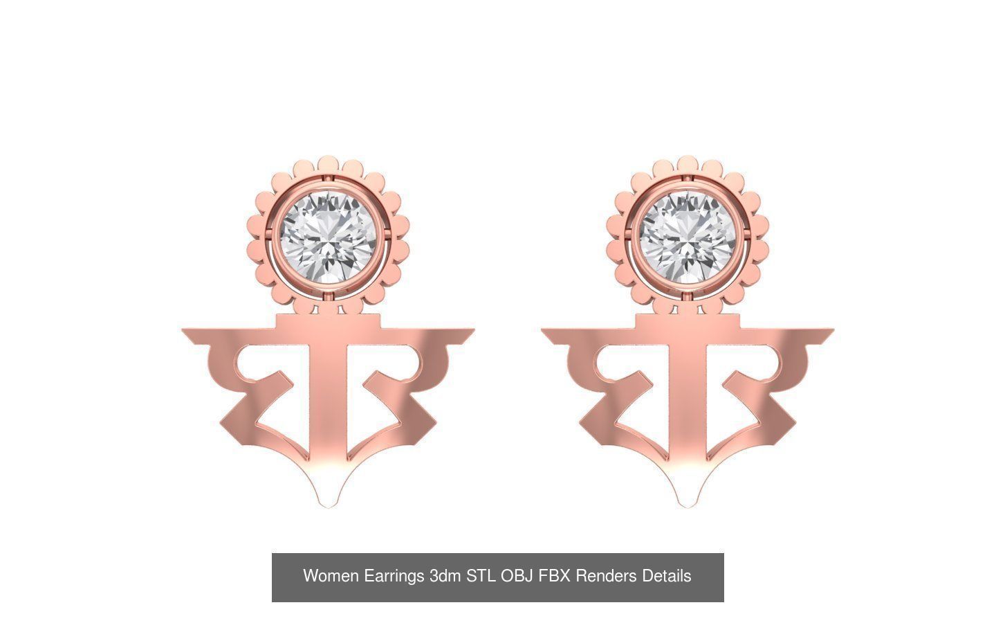 40 Women Earrings 3dm STL OBJ FBX Renders Details Collection _12