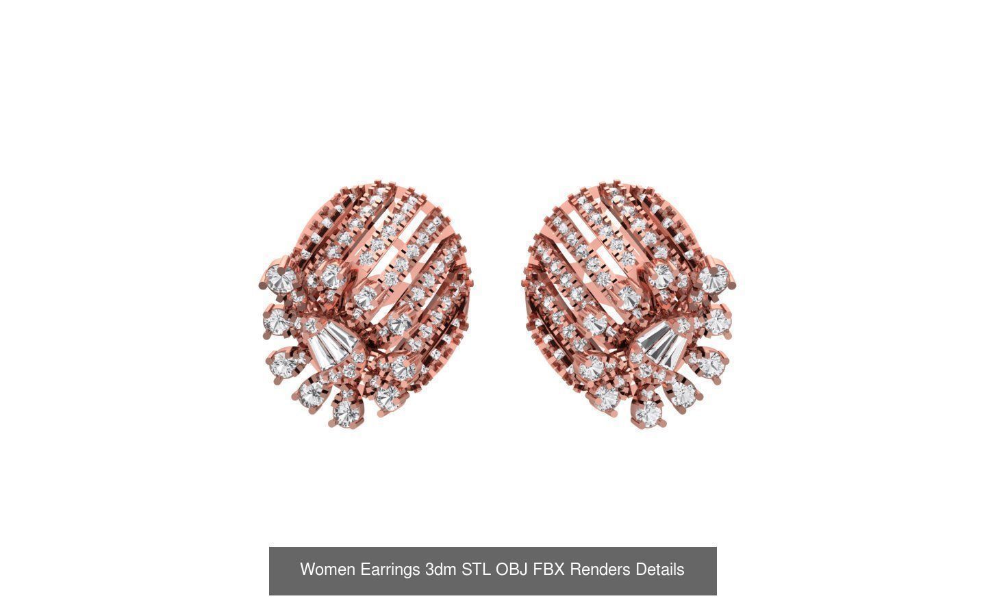 40 Women Earrings 3dm STL OBJ FBX Renders Details Collection _27