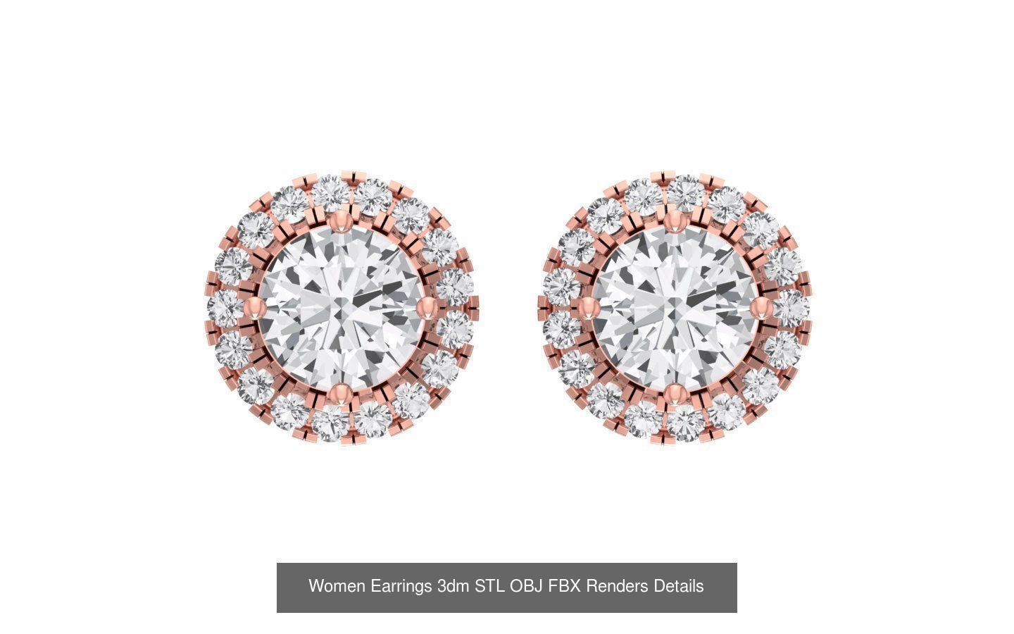 40 Women Earrings 3dm STL OBJ FBX Renders Details Collection _21