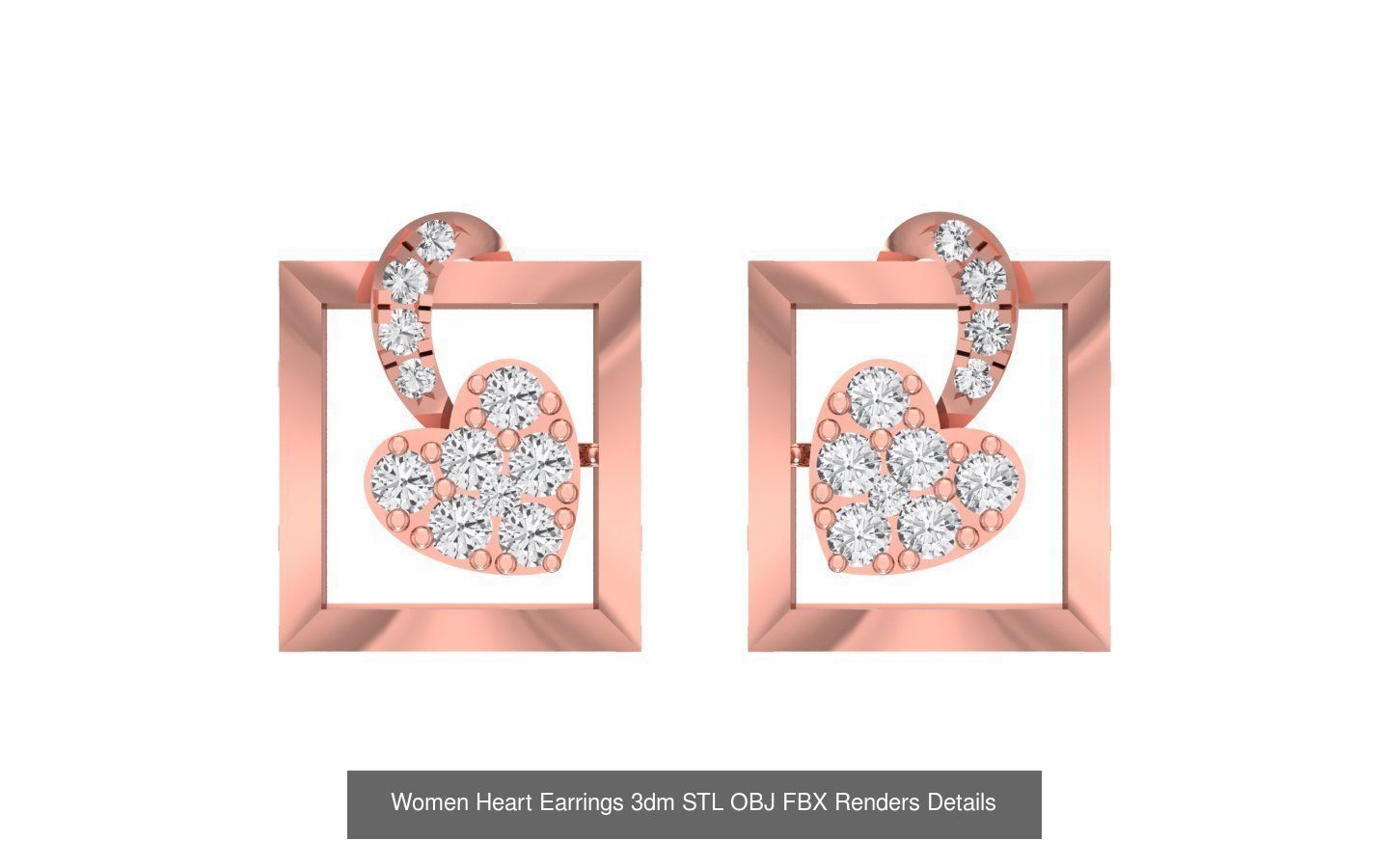 40 Women Earrings 3dm STL OBJ FBX Renders Details Collection _24