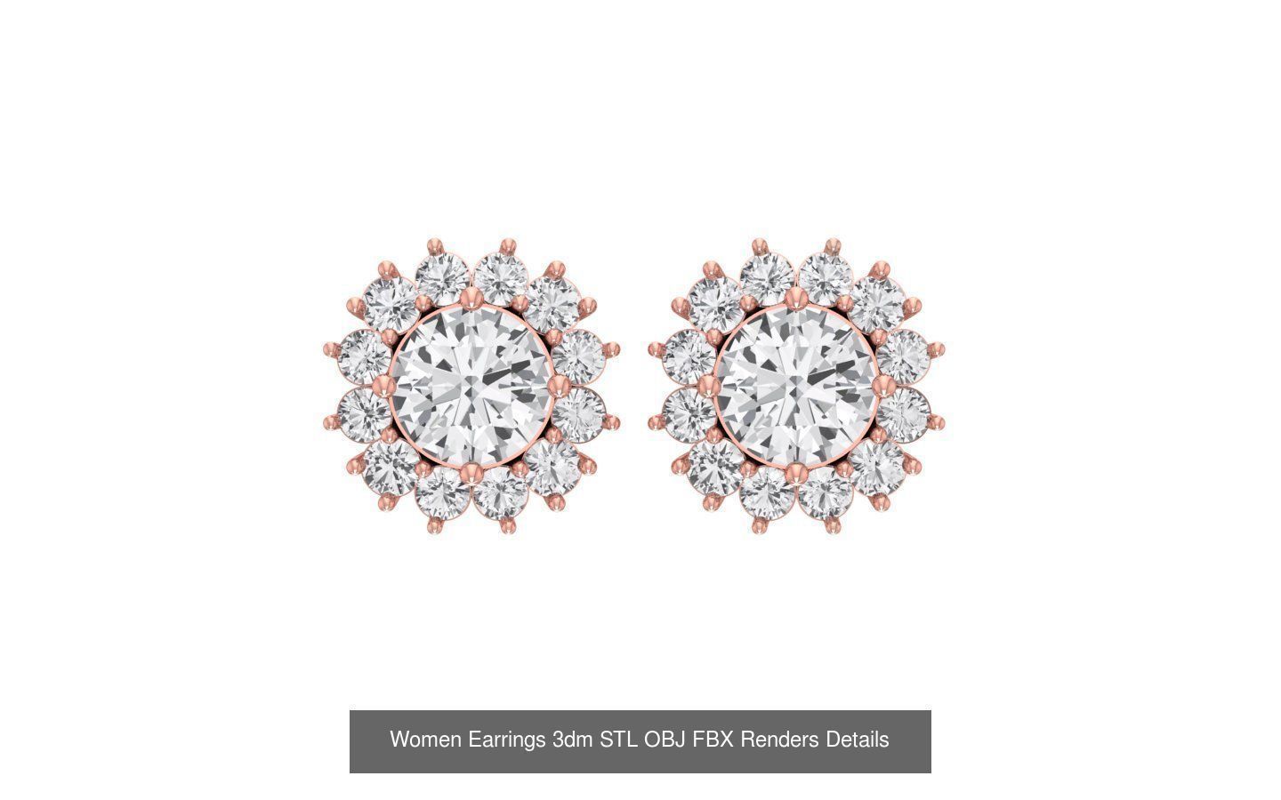 40 Women Earrings 3dm STL OBJ FBX Renders Details Collection _8
