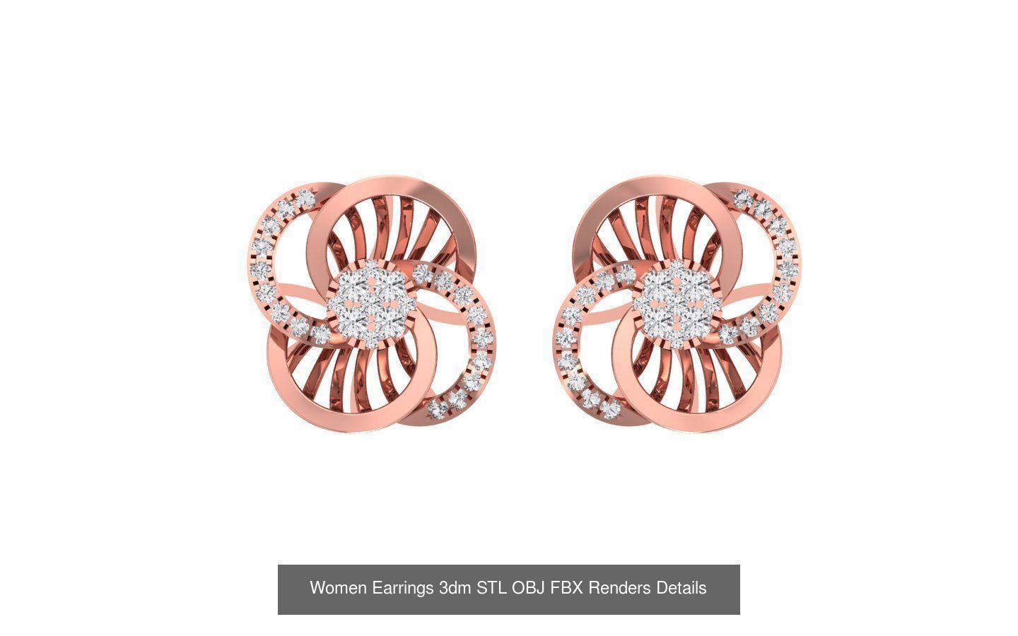 40 Women Earrings 3dm STL OBJ FBX Renders Details Collection _32
