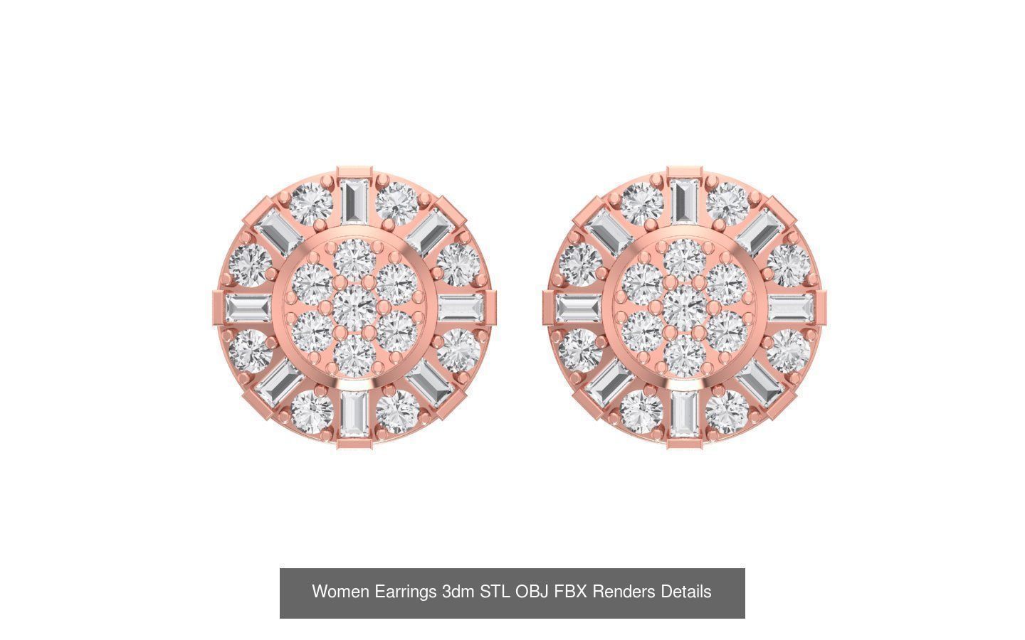 40 Women Earrings 3dm STL OBJ FBX Renders Details Collection _38