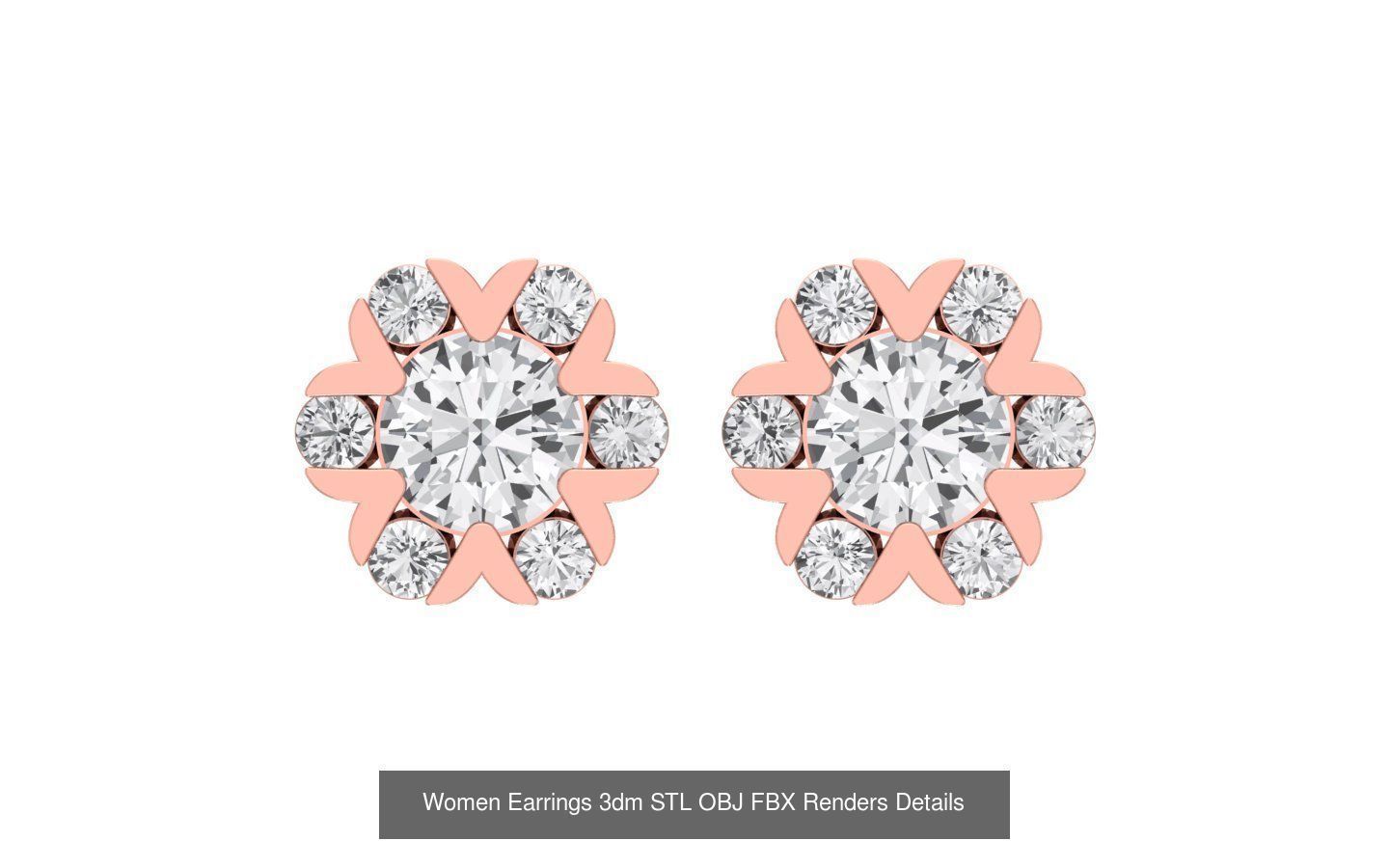 40 Women Earrings 3dm STL OBJ FBX Renders Details Collection _5