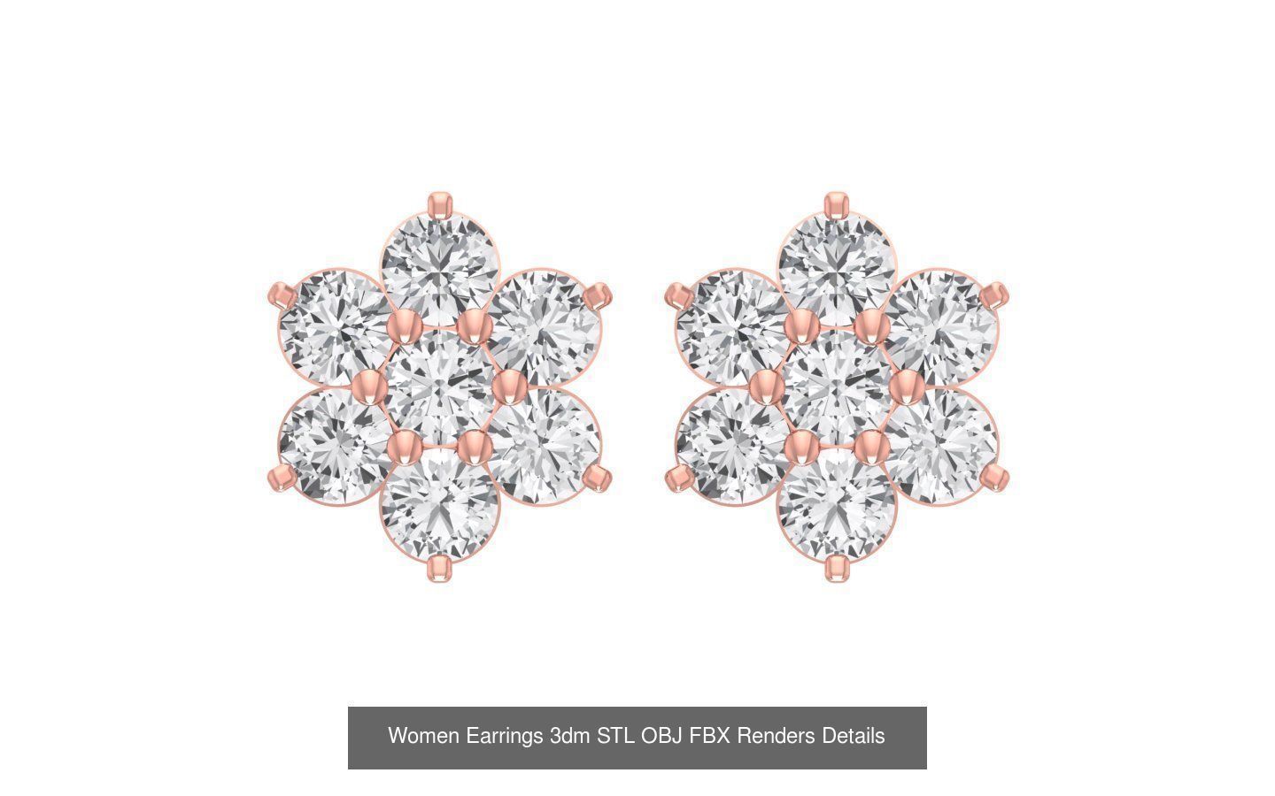 40 Women Earrings 3dm STL OBJ FBX Renders Details Collection _15