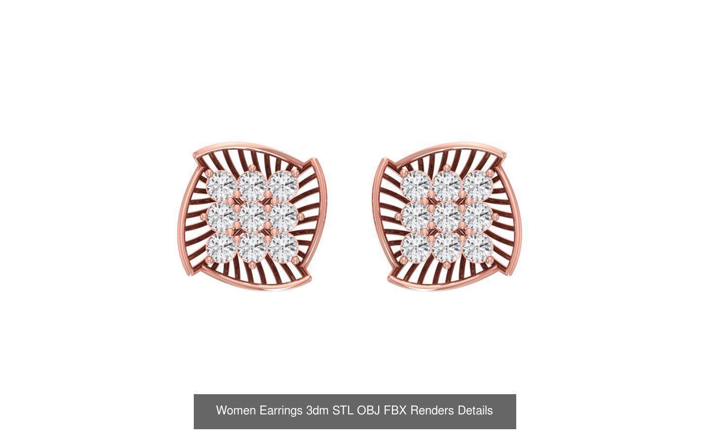 40 Women Earrings 3dm STL OBJ FBX Renders Details Collection _13