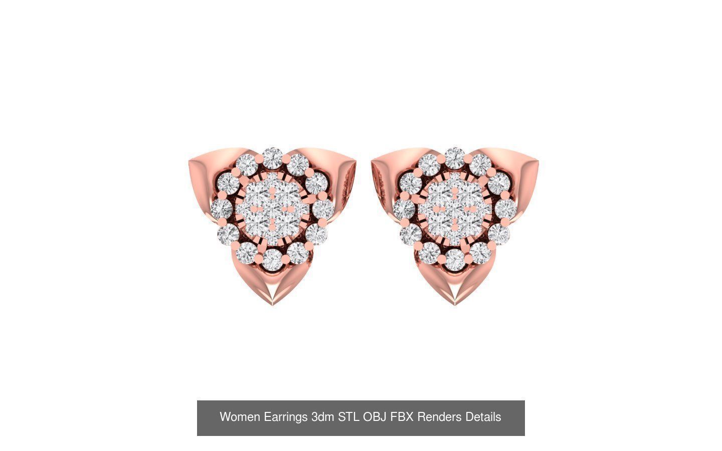 40 Women Earrings 3dm STL OBJ FBX Renders Details Collection _26