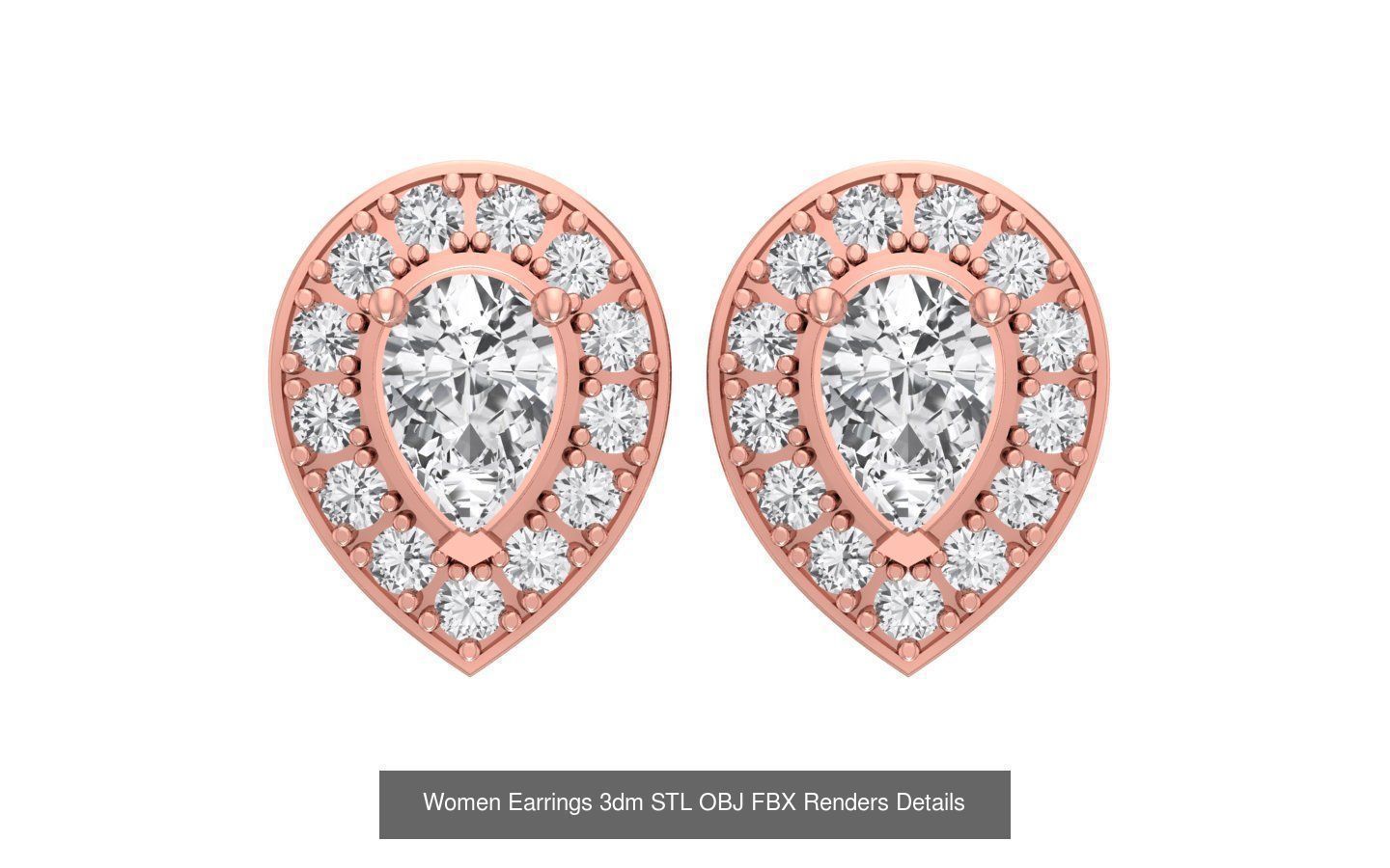 40 Women Earrings 3dm STL OBJ FBX Renders Details Collection _14