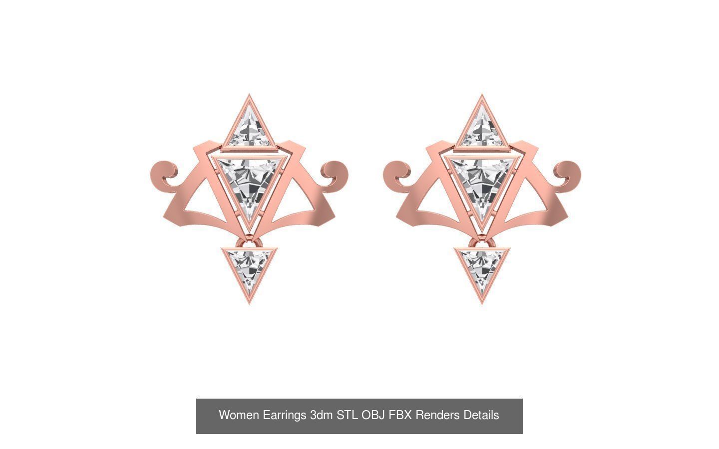 40 Women Earrings 3dm STL OBJ FBX Renders Details Collection _11