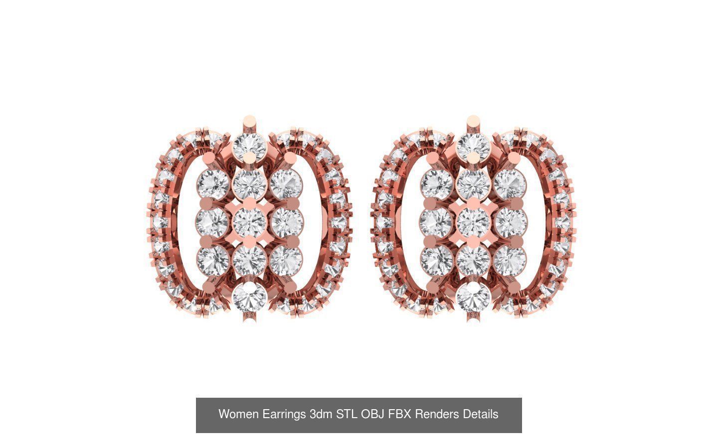 40 Women Earrings 3dm STL OBJ FBX Renders Details Collection _31