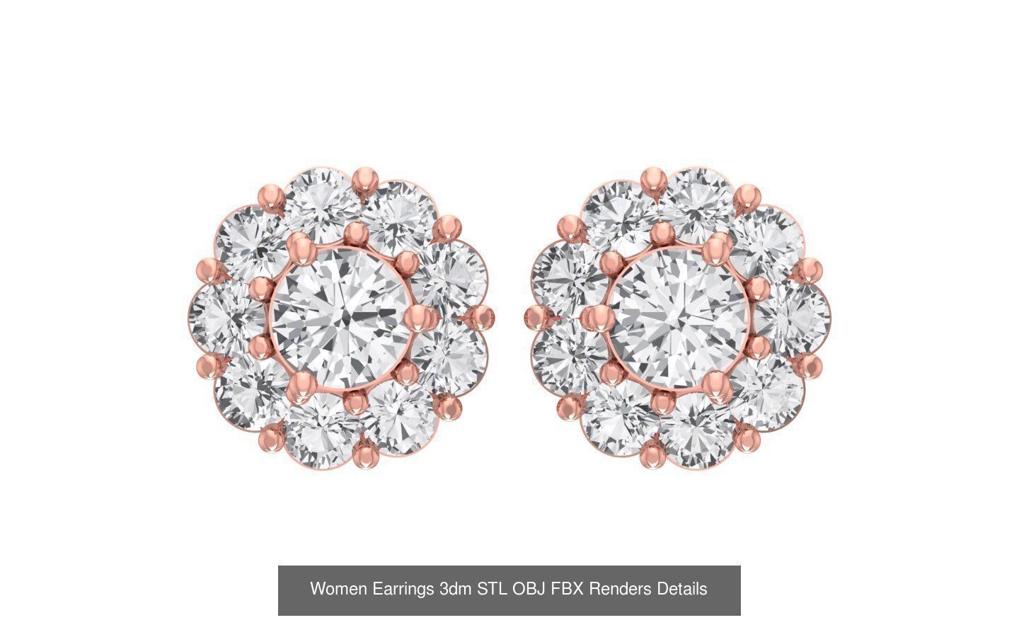 40 Women Earrings 3dm STL OBJ FBX Renders Details Collection _9