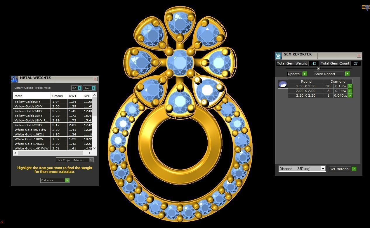 Women Pendant 3dm STL OBJ FBX Renders Details 3D print model_3