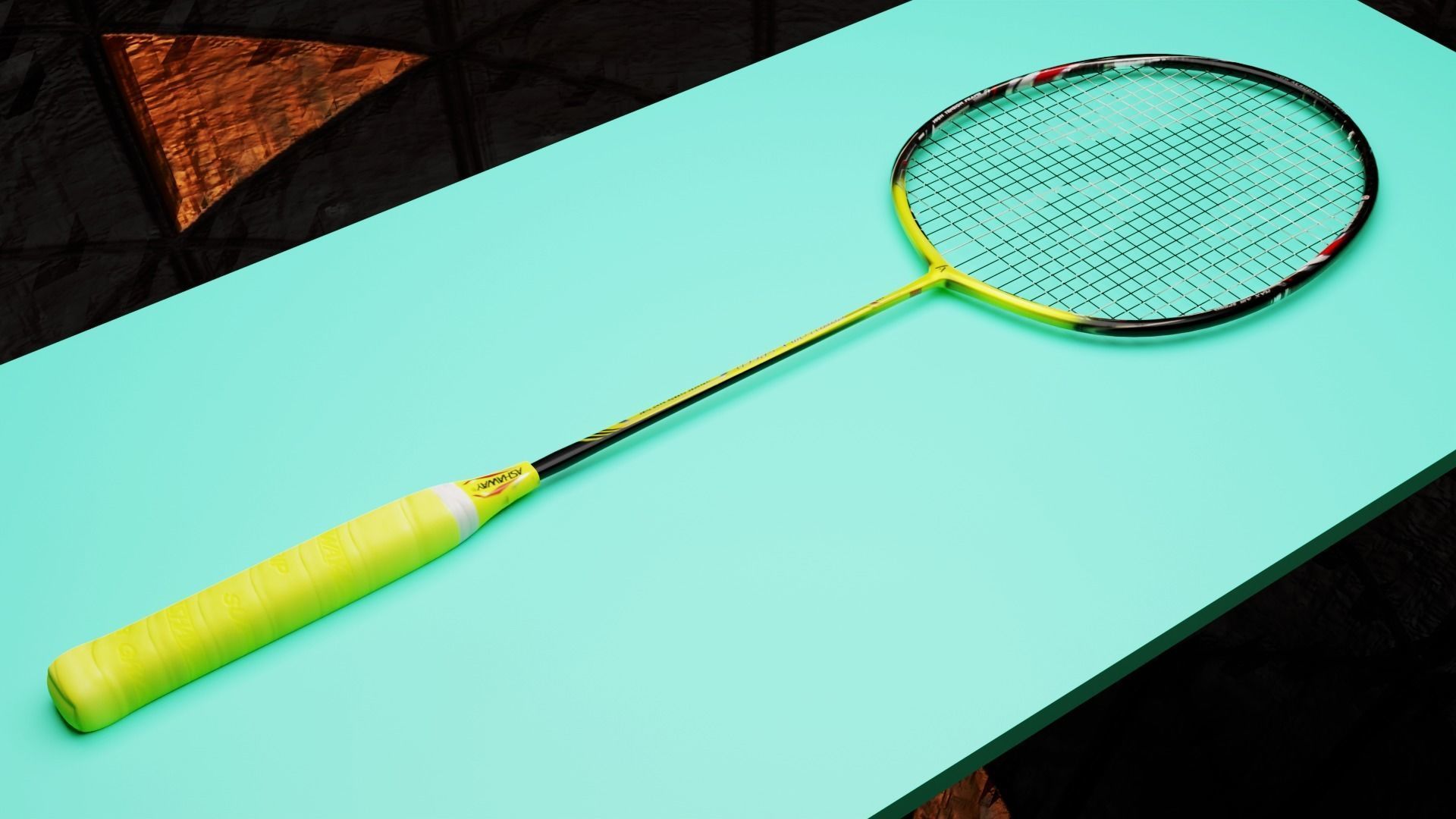 Badminton Racket Low-poly 3D model_1