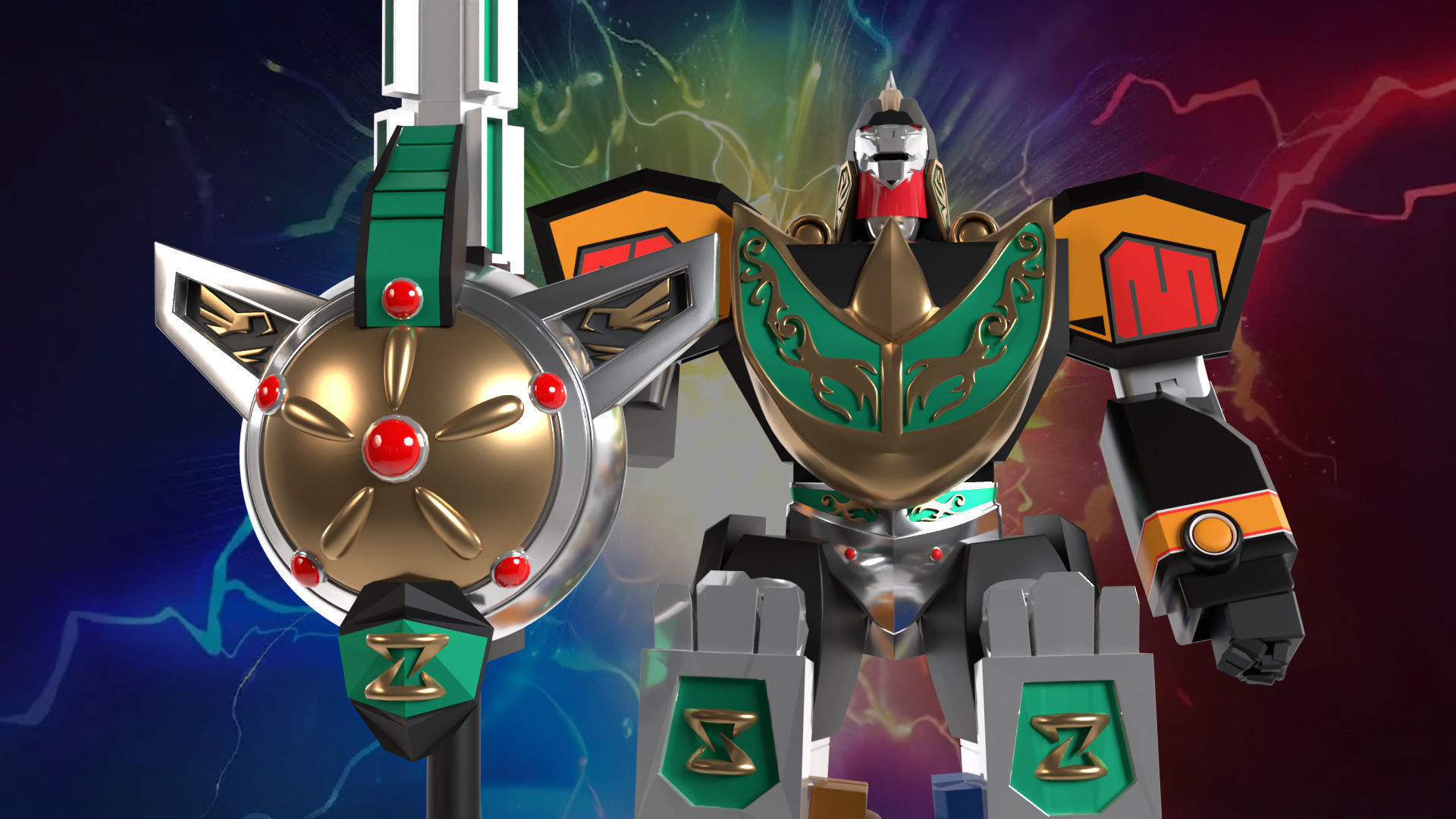 Dragonzord in Battle Mode - Power Ranger 3D model_1