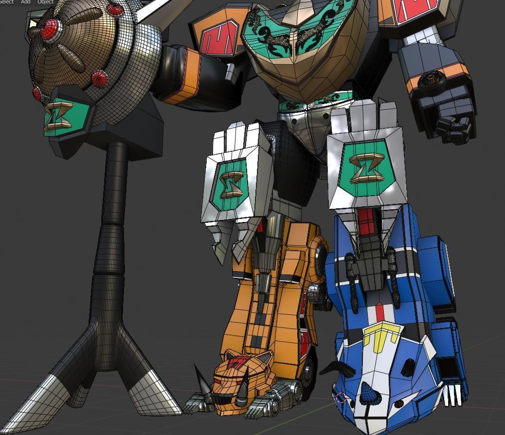 Dragonzord in Battle Mode - Power Ranger 3D model_8